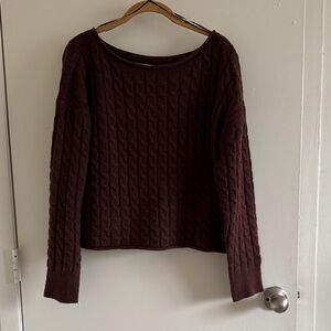 Aeropostale Dark Brown Cable Knit Sweater